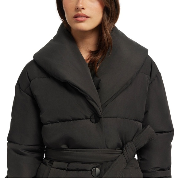 Badgley Mischka Yoko Shawl Collar Puffer Jacket - Picture 7 of 8